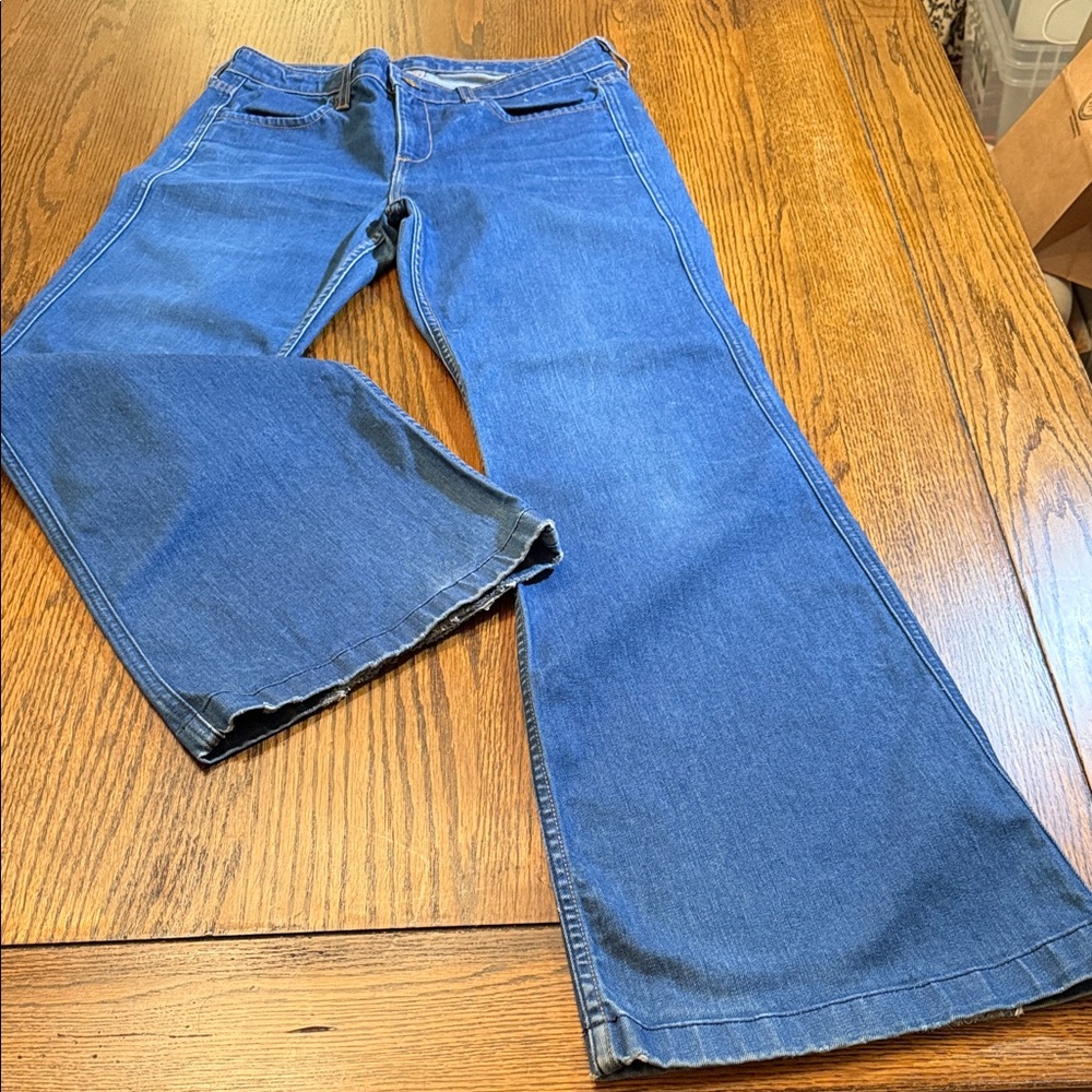 J.Crew High-Heel Flare Jeans 29 Dark Blue Flared Retro 70s Stretch Denim